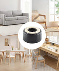 Kick Up Your Living Space Smoothly With These Tough Furniture Feet Risers Decked Out With A Grippy Rubber Base, shown with furniture.