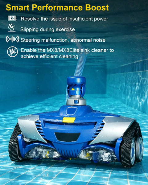 Replacement Tune Up Kit For MX6 MX8 MX6EL MX8EL Pool Cleaners With OEM Grade Parts Including Flex Power Turbine Drive Shafts Bearings Tracks And Directional Devices A B, blue pool cleaner
