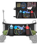 Grab And Go Side Pocket For Folding Wagons With Reflective Strip And Mesh Pouch Built For Umbrella And Small Accessories Foldable Outdoor Camping Cart Organizer Black Bag Only