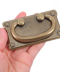 Set Of Four Vintage Metal Drawer Pull Handles For Rustic Dresser Cabinets Wardrobe And Vanity Hardware Retro Style Ring Pulls