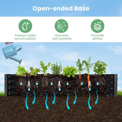 Metal Raised Garden Bed With Cover And Mini Greenhouse For Outdoor Planter Boxes Two Roll Up Windows Open Ended Base Veggie Growing