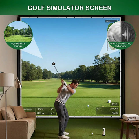 Plug And Play Golf Simulator Impact Screen For Indoor And Outdoor Use Easy To Install High Impact Resistance And Sound Absorbing