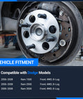 Front Wheel Bearing And Hub Assembly For 2006-2008 Dodge Ram 1500 2500 3500 4WD 8 Lug With ABS, front view installed