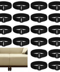 20 Pcs Heavy Duty Nylon Sectional Connectors Keep Your Couch Locked Down Tight Universal Sofa Brackets showing black nylon straps for furniture.