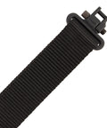 Close-up of Quick Adjusting 1.25 Inch Web Rifle Sling with swivels showing durable black material and secure attachment