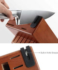 German Stainless Steel Kitchen Knife Set With Built In Sharpener In Self Sharpening Block demonstration