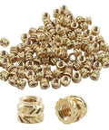 Premium M3 Brass Heat Set Inserts Knurled Threaded Nuts For 3D Printing Plastic Parts And DIY Projects Built To Last High Temperature Resistant Easy Heat Installation 100 Pieces M3x4x5mm bulk view