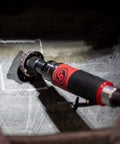 Air Tire Buffer With 7 Sixteenth Inch Hex Quick Change Chuck Low Speed Light Duty Polisher For Tires 3000 RPM 0.47 HP in use