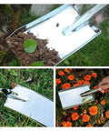 Stainless Steel Garden Shovel And Trowel Hand Tools Set For Transplanting Weeding Moving And Smoothing Digging And Planting Durable Ergonomic Do It All Three Pack For Small Gardens in use for planting and soil work