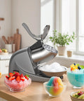 Electric Ice Shaver With Prevent Splash Design 3 Blade Snow Cone Machine 380W Shaved Ice Maker Cranks Out Up To 286 Lbs Per Hour
