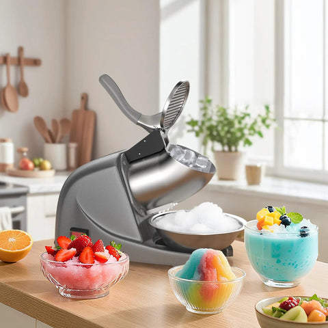 Electric Ice Shaver With Prevent Splash Design 3 Blade Snow Cone Machine 380W Shaved Ice Maker Cranks Out Up To 286 Lbs Per Hour