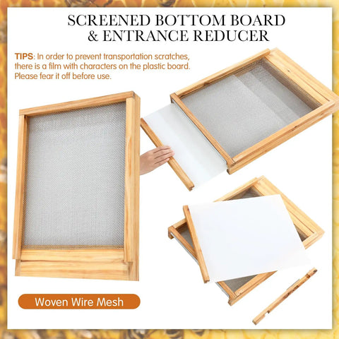 Five Piece Beehive Parts Kit For Beekeeping Gear 10 Frame Hive With Telescoping Top Cover Metal Queen Excluder Inner Cover