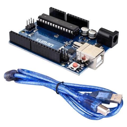 Badass DIY CNC Router Bundle With Rock Solid Arduino GRBL Shield, Nema 17 Stepper Motors, DRV8825 Drivers, Heatsinks And Limit Switches For Effortless Operations - Arduino GRBL shield with USB cable.