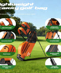 Kids Golf Club Set For Ages 6 To 8 With Stand Bag Right Hand Driver 7 8 Iron 9 P Iron Putter And Headcover detailed golf bag features
