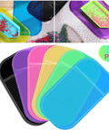 Six Piece Diamond Painting Anti Slip Sticky Mats Set In Six Colors For Keeping Tiny Diamonds In Place While You Craft 5.6 By 3.3 Inch Gel Pad Trays Universal Mount Holder For Adults Art Supplies.