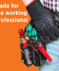 Extra Large Black Work Gloves With A Nasty Grip And Badass Flexibility In This Pack Of 12, worn for precision tasks and heavy lifting.