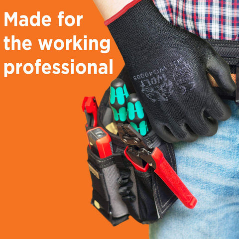 Extra Large Black Work Gloves With A Nasty Grip And Badass Flexibility In This Pack Of 12, worn for precision tasks and heavy lifting.