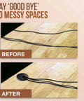 Before and after using Desk Grommet 2 Inch Cable Hole Cover Pack Of 5 Black ABS Plastic Wire Management For Desks And Tables