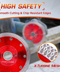 Ultra Thin Diamond Saw Blade 4.5 Inch For Angle Grinder And Tile Cutter With X Teeth Turbo Mesh Rim for clean cuts