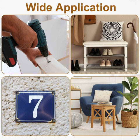 Collage of Plastic Hinged Screw Cover Caps 3.1 Millimeter Inner Diameter 0.12 Inch Shutter Caps showing applications on furniture and decor.