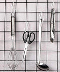 36 Pcs White S Hooks For Hangin Heavy Duty S Shaped Iron Hangers Non Slip Rack holding kitchen utensils on wire grid