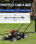 Replacement Control Cable For 21 Inch Gas Self Propelled Mowers Fits Troy Bilt Craftsman MTD Yard Machines 140cc 190cc Briggs Stratton Engines Plug And Play DIY Friendly Easy Install, 51-inch cable