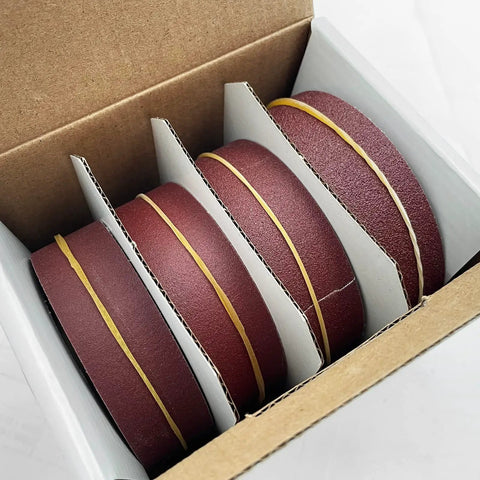 Emery Cloth Sandpaper Set With Dispenser 10 Rolls Of Aluminum Oxide Abrasive Paper In Grits 60 Through 600 Pro Grade in box