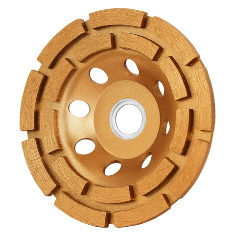 Diamond Grinding Wheel 4.5 Inch Double Row Segmented Cup Wheel For Concrete And Stone Surface Prep, Polishing And Removal