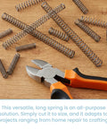Premium 1 Pc Compression Spring With 10mm Outer Diameter And.8mm Wire Gauge Stretching Out To A Rock Solid 304.8mm Length Made From High Grade Steel That Stands Up To Rust, Corrosion And Heavy Workshop Grilling Or Outdoor Projects Without Losing Strength, coils with cutting pliers
