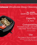 Top Shelf 80 Watt Heated Ultrasonic Case Cleaner 2 Liter Tank showing brass cases in the tank for gun parts cleaning.
