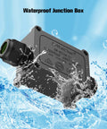 Two Pack IP68 Waterproof Junction Box Two Way Outdoor Underground Electrical Box For Street Lights Buried Lamps Weatherproof Wiring Connector 40A 450V 82X66X42MM Four Position Terminal Block Compatible With 5 To 9 MM 9 To 12 MM And 10 To 14 MM Wires. waterproof junction box with cable gland and water splash graphic