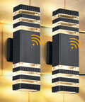 Dusk To Dawn Outdoor Wall Lights Set And Forget Auto On Sensor Up And Down Modern Exterior Sconce Fixtures close-up view