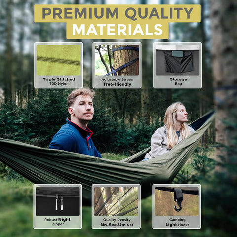 Camping Hammock With Mosquito Net Tent Like Portable Outdoor Hammock For One To Two People in forest with premium materials