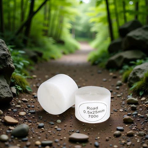 Two Pack Puncture Proof Tire Liner Belt Pads For 700C 26 27.5 29 Inch Road And Mountain Bike Inner Tubes in forest setting