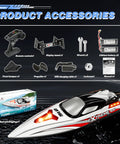 Beast Speed Brushless RC Boat For Adults And Kids With Two Rechargeable Batteries 19 Inch Remote Control Toy accessories display