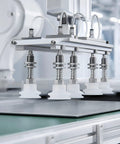 Industrial Suction Cup 8 Pack with Silicone Tips for Automation Equipment, Pneumatic Vacuum Gripper on assembly line.