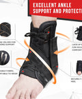 Upgraded Lace Up Ankle Brace With Adjustable Wrap For Women And Men Ankle Support Stabilizer For Sprained Ankles Injury Recovery