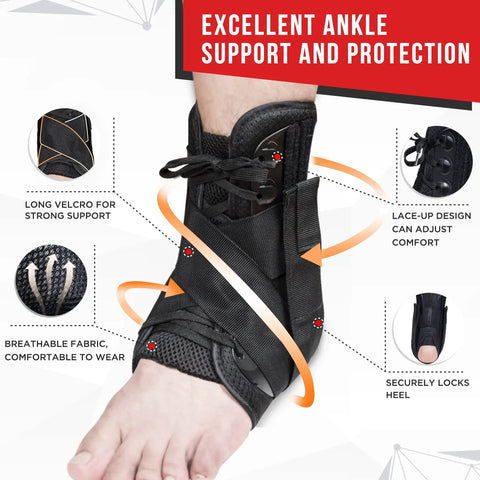 Upgraded Lace Up Ankle Brace With Adjustable Wrap For Women And Men Ankle Support Stabilizer For Sprained Ankles Injury Recovery
