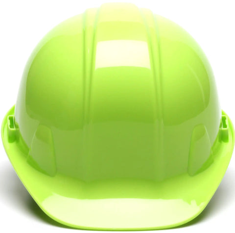 Sl Series 4 Point Ratchet Suspension Hard Hat Hi Vis Lime With Reversible Donning Low Profile HDPE Shell Durable Safety Gear For Construction And Industrial Sites