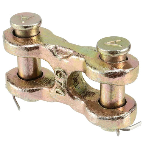 No Sweat Rigging 4 Pack 3/8 Double Clevis showing zinc plated G70 chain repair link for trailers and hauling gear.