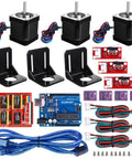 Image of Badass DIY CNC Router Bundle With Rock Solid Arduino GRBL Shield, Nema 17 Stepper Motors, drivers, and accessories.