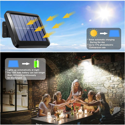 Outdoor Solar Motion Sensor Wall Lights With 56 LEDs, IP65 Waterproof Separable Solar Porch Light, 16.4 Foot Cord, patio installation