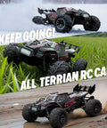 Fast 1 To 10 Scale RC Car For Adults And Kids 8 To 12, 4x4 Electric Remote Control Monster Truck on varied terrains