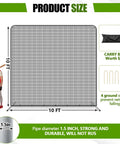 Baseball And Softball Pitching Screen With Ten By Ten One And A Half Inch Steel Frame Heavy Duty Batting Net With Portable Carry Bag