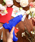 4 Pack 100W Full Size Hot Glue Gun Set Blue Bulk For Crafts And Repairs Must Have Durable Easy Grip High Heat Glue Guns With Quick Heat Up Reliable Adhesive Tool Kit For DIY Projects on floral craft project