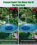 Solar Fountain Pump With Battery Power 4W Bird Bath Kit in garden to prevent water splashing with fixers, flowers around
