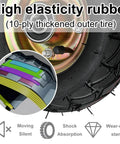 Bulletproof Rubber Caster Wheels For Yard Cart Trolley 2 Pack Swivel And Brake Casters with high elasticity rubber tire detail.