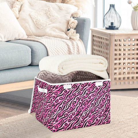 Top Drawer Foldable Storage Bin With Flip Top Lid And Comfort Grip Handles For Bedroom Home Organization, holds blankets.