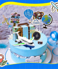 Adventure Travel Cake Topper Set For Party Decor All In One Travel Themed Cupcake Toppers With Suitcase Boxes Mini Camera Airplane