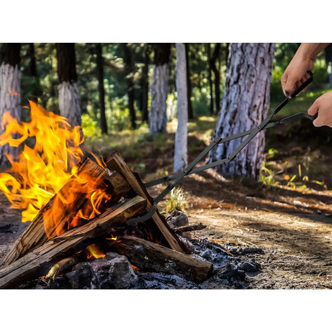 Built Tough Campfire Tongs With Smart Scissor Grip And Powder Coated Steel Frame This 26 Inch Log Grabber Handles Heavy Logs Safely While Keeping Your Backyard Blaze Fully Stocked Without Drama Or Cheap Tools